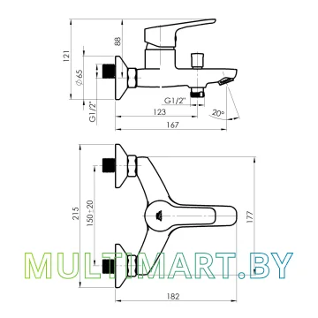 Смеситель Rubineta Uno-10/K BK2 (N10D661) картинка 2